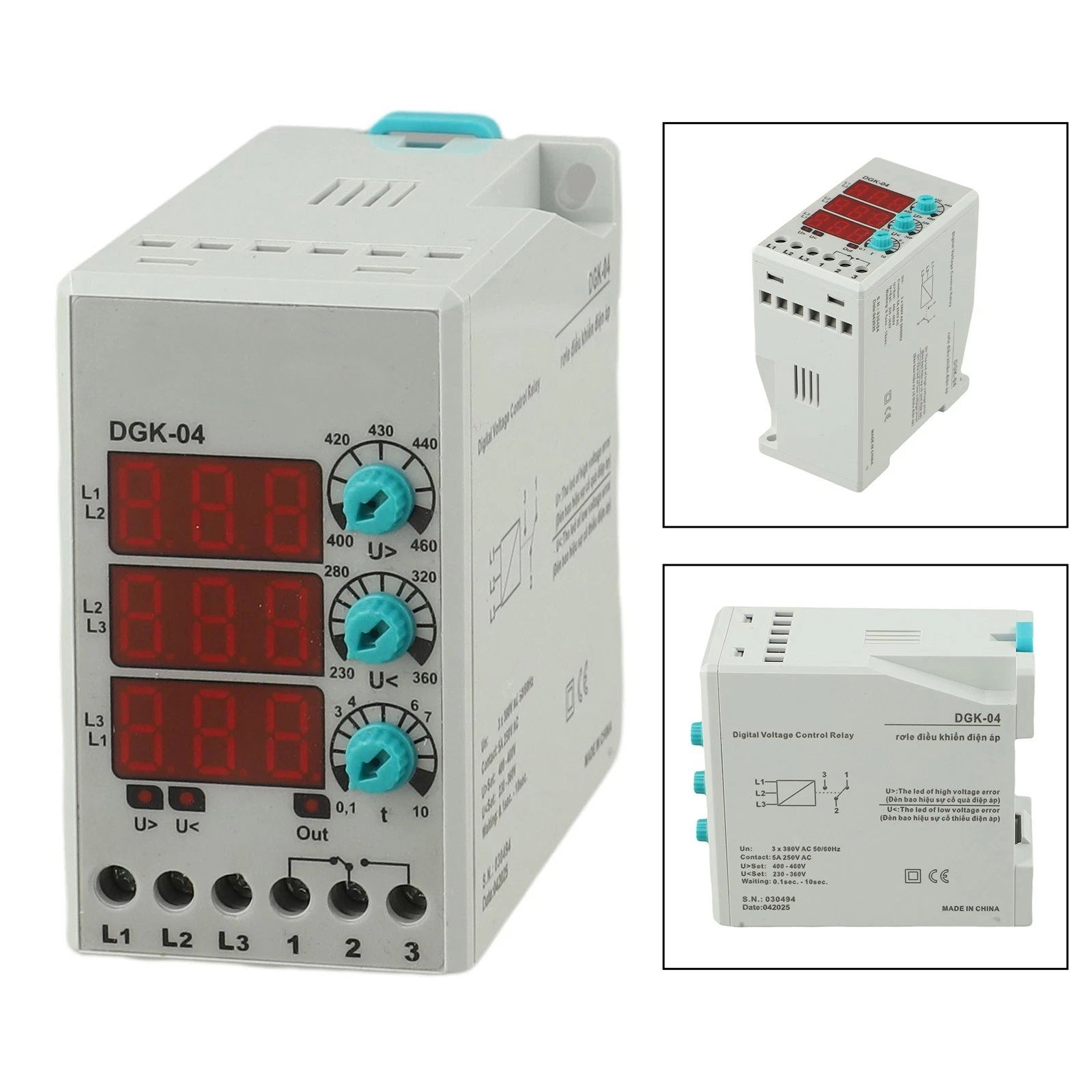 Dgk04 3 Phase 380 Volt Fault Voltage Protection For Relay With