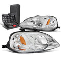 For 1999-2000 Honda Civic Pair Chrome/amber Signal | Built Supply Co