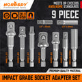 9PCS Socket Adapter Drill Bits Set Hex Impact Driver Tools 1/4" 3/8"