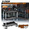 3 Tiers Rolling Tool Cart with Hanging Board