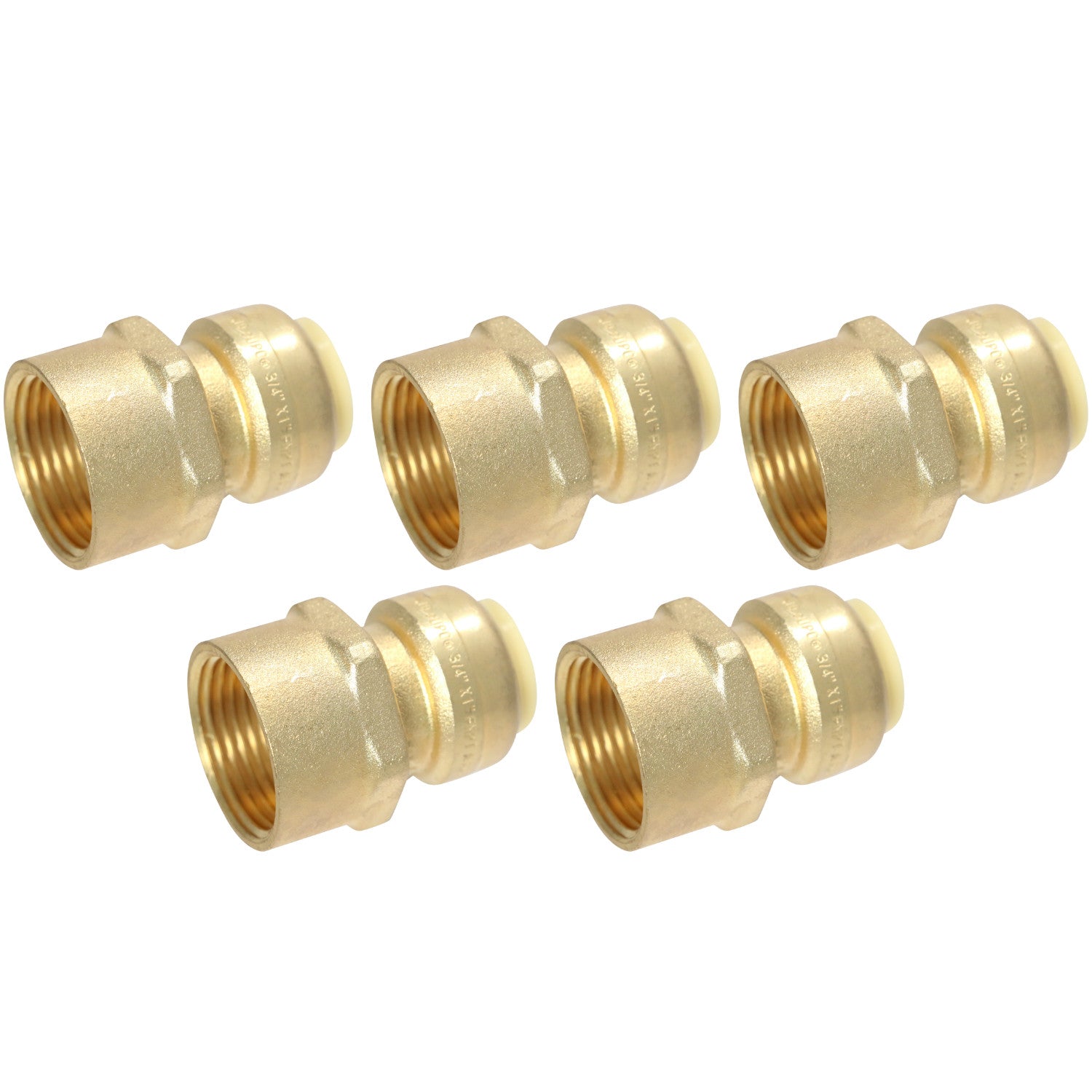 5 Pack XFITTING 3/4" Push Fit x 1" Female NPT Threaded