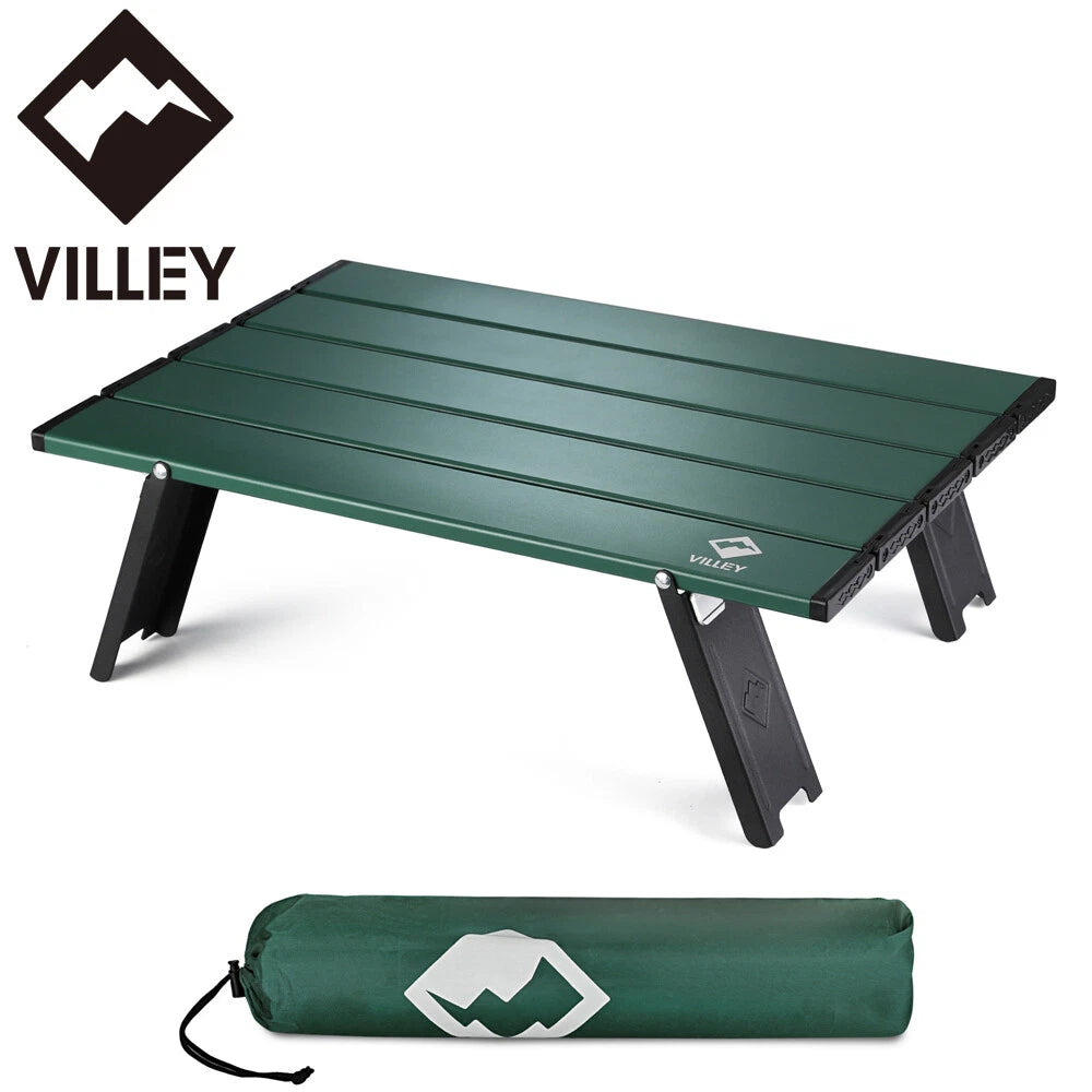 Villey Rectangular Mini Folding Beach Table Ultralight Aluminum Side