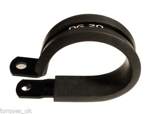 Black Anodised Rubber Lined Fuel Filter P Clip / Clamp