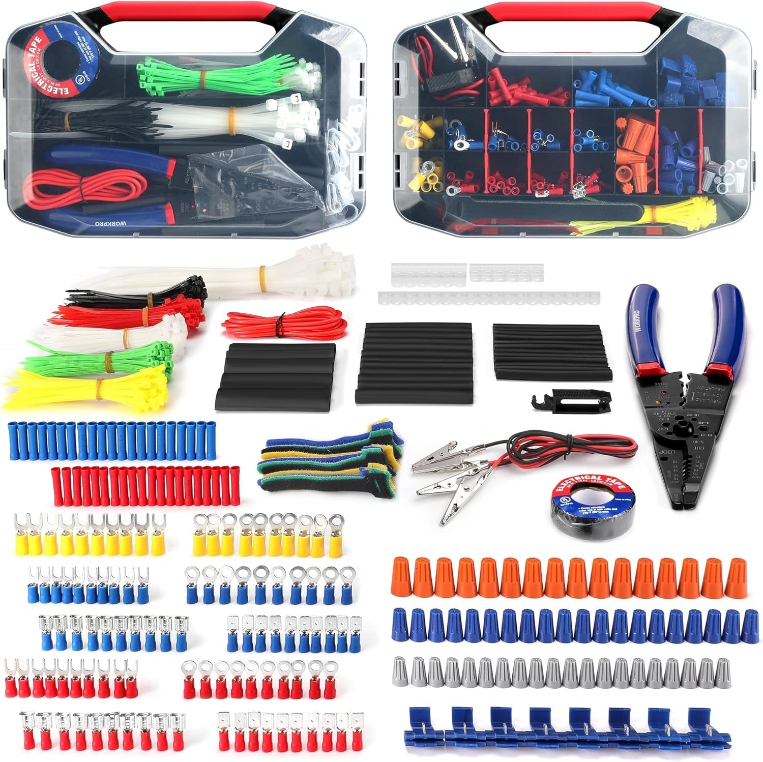 Workpro 582PC Heat Shrink Butt Electric Wire Connector Crimp Splice