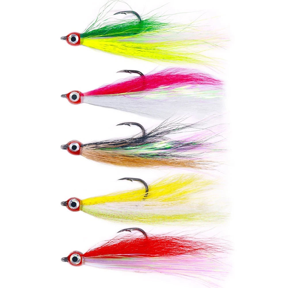 Vibrant Bucktail Teaser Hooks For Flounder Stripers And More