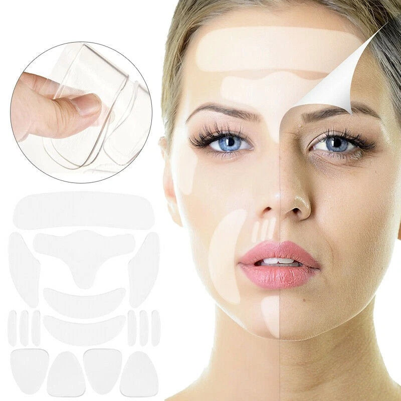 16pack Soft Anti Wrinkle Silicone Sticker Face Forehead Neck Eye Pad