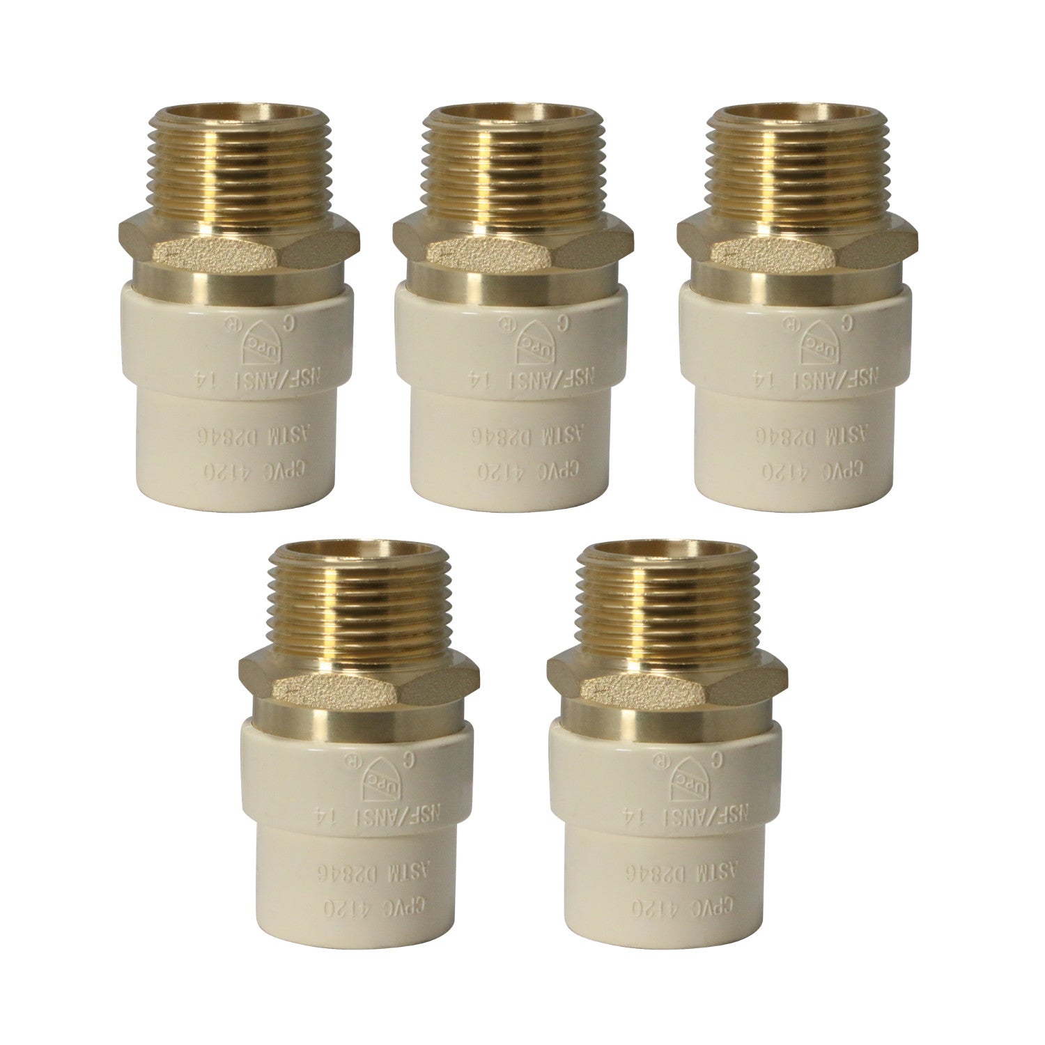 XFITTING 3/4" Male NPT x 3/4" CPVC Adapter 5 Pcs