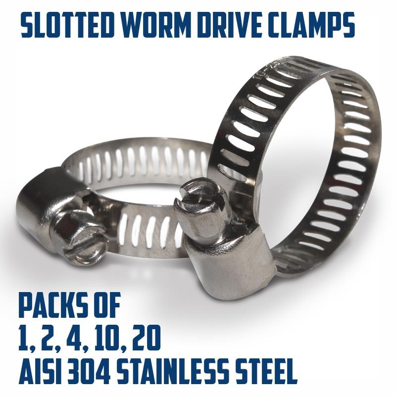 Worm Drive Hose Clips Stainless Steel 304 Slotted Perforated Band ClampsOpens in