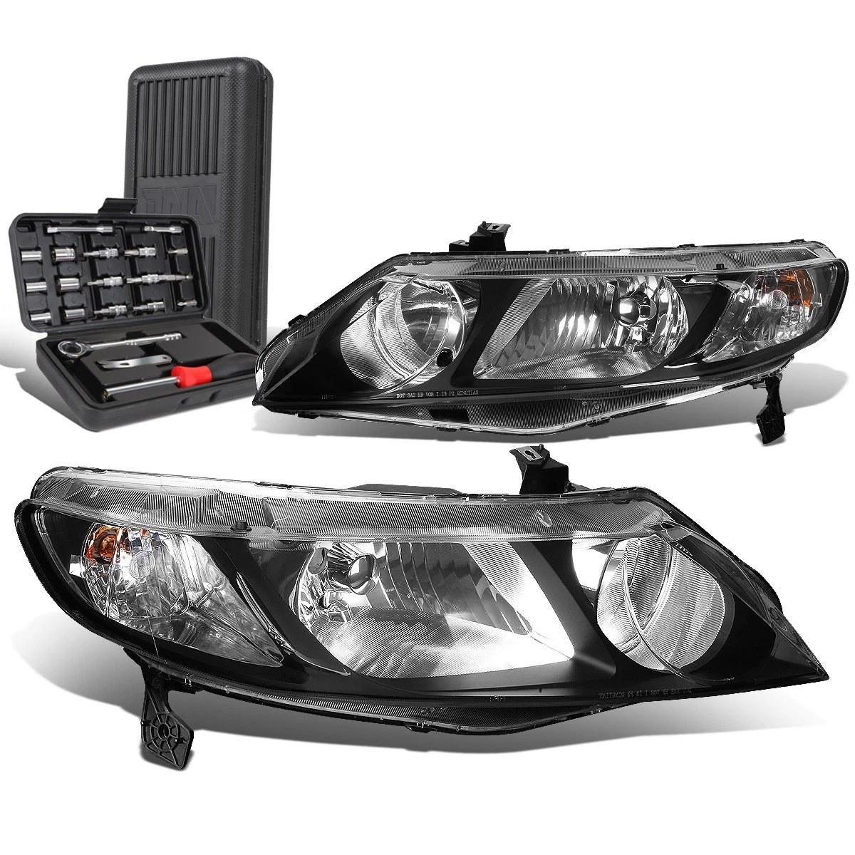 For 2006-2011 Honda Civic Sedan Pair Black/clear | Built Supply Co