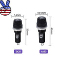 Us 5/ Panel Mount Screw Cap Fuse Holder Case 5x20mm 6*30mm Glass Tube