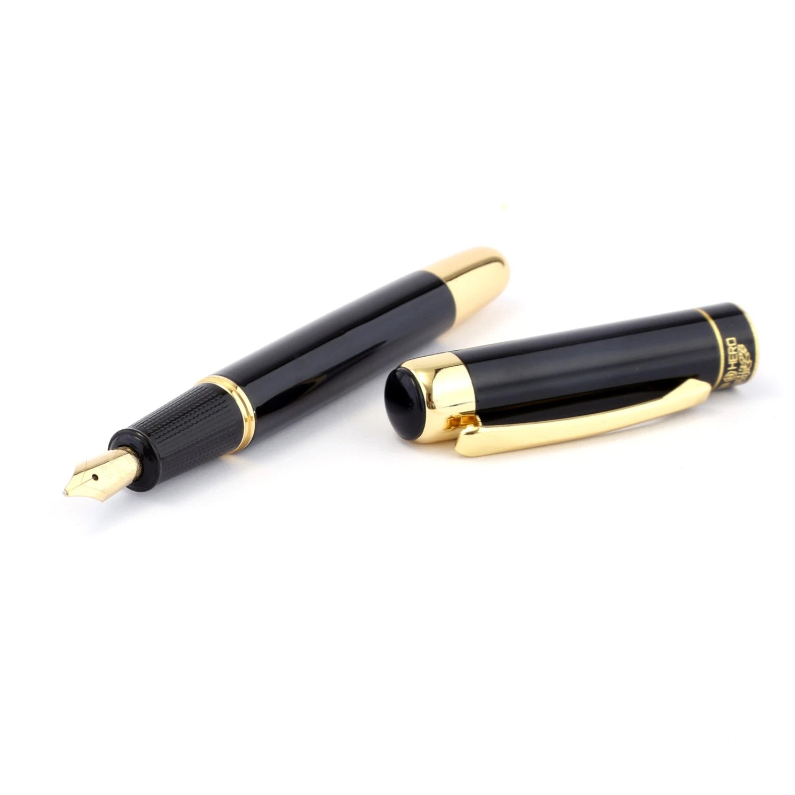 Hero 9018 Fountain Pen - Fude Artist's Signature Nib - Black Gold
