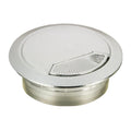 (60mm) 2-3/8" Round Chrome Computer Desk Table Wire Cable Hole Cover