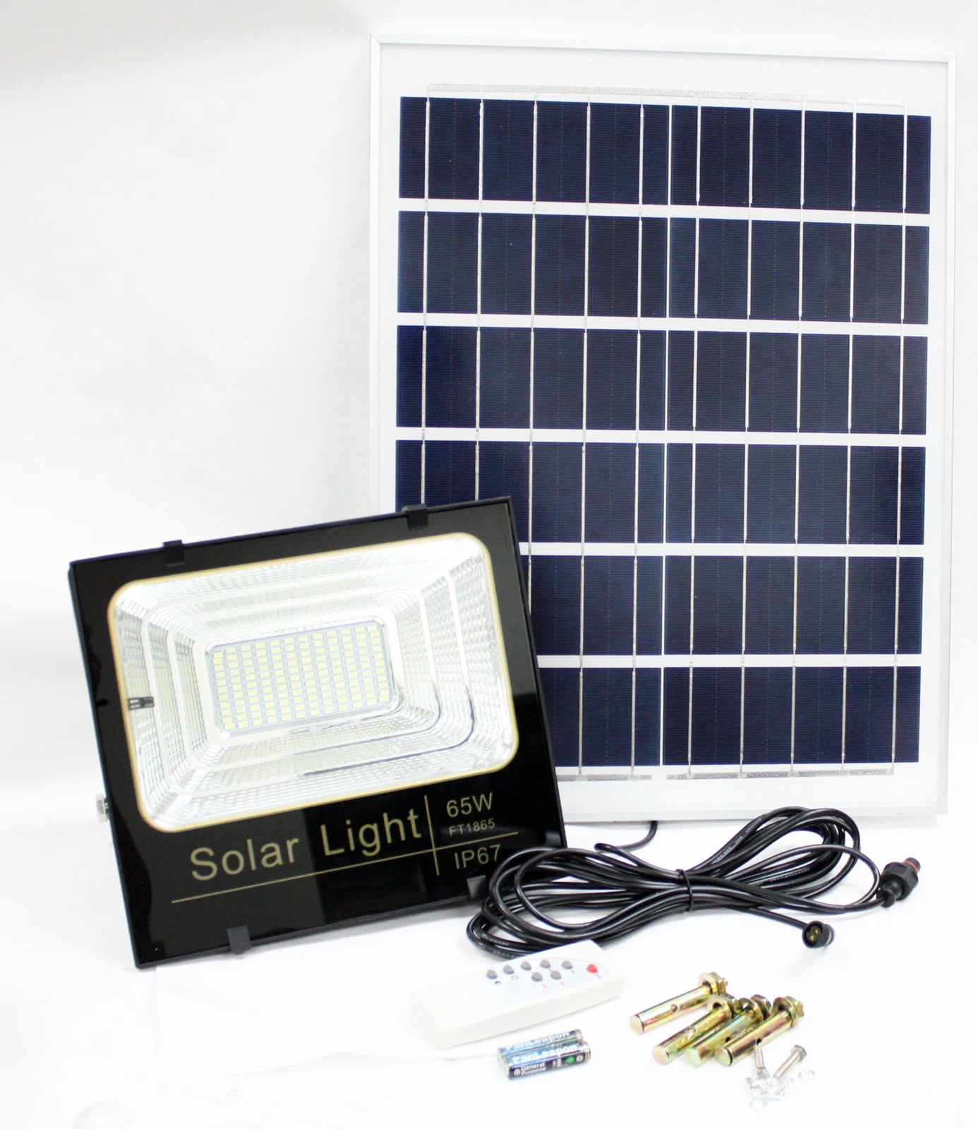 6500k 65W Outdoor Solar Flood Light Street Security Floodlight Dusk