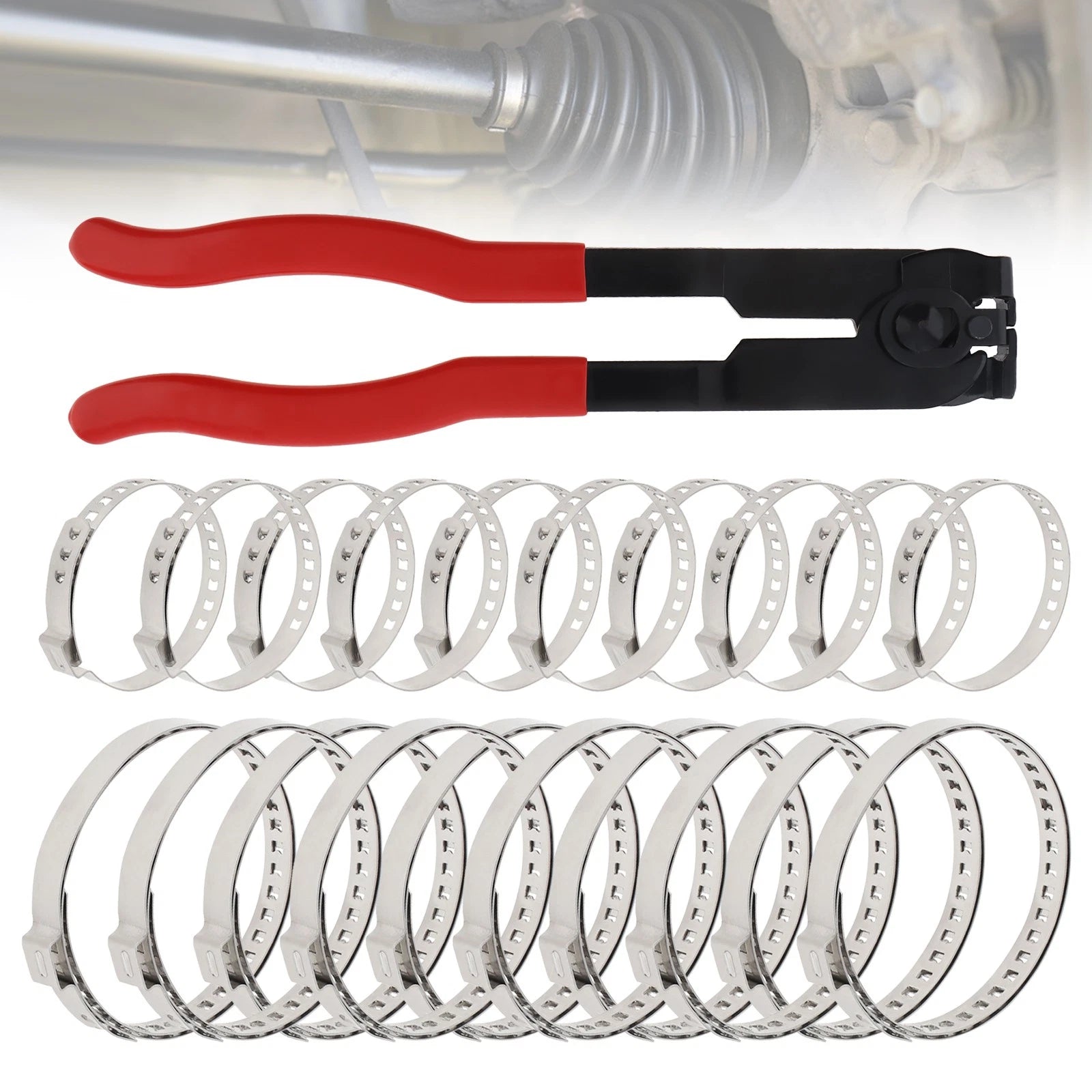 Cv Joint Axle Boot Clamp Pliers Tool With 20 Crimp Bands For Auto /
