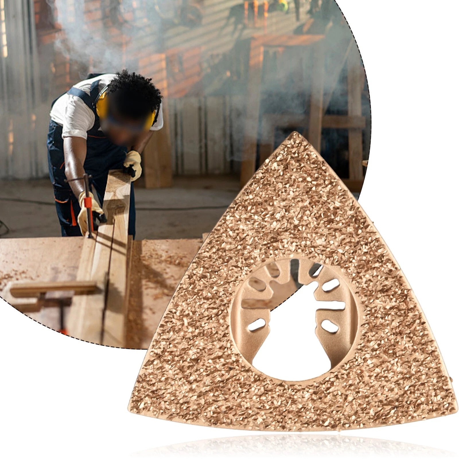 78mm Oscillating Multitool Triangular Carbide Grit Rasp Blade Grout