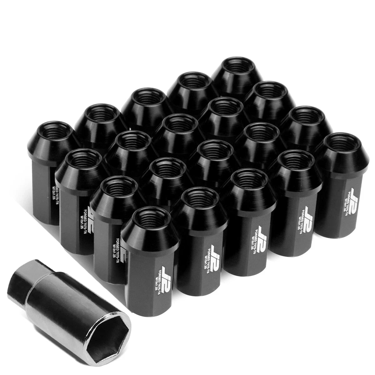 J2 7075-t6 Forged Aluminum M12x1.25 4.5cm Open-end Lug Nuts+adapter