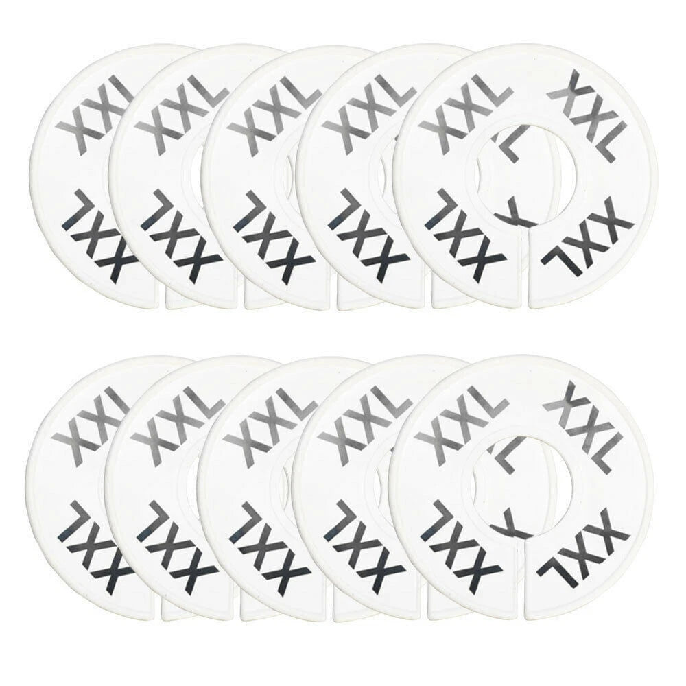 Rack Divider Size Xxl Xx-large White Round Ring Sizing Hanger Retail