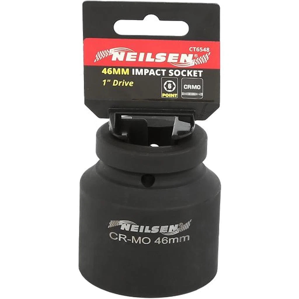 Neilsen 1" Drive Standard Shallow Square Metric Single Impact Socket