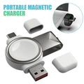 Dual Usb Type-c Magnetic Wireless Charger For Iwatch 2/3/se/4/5/6/7