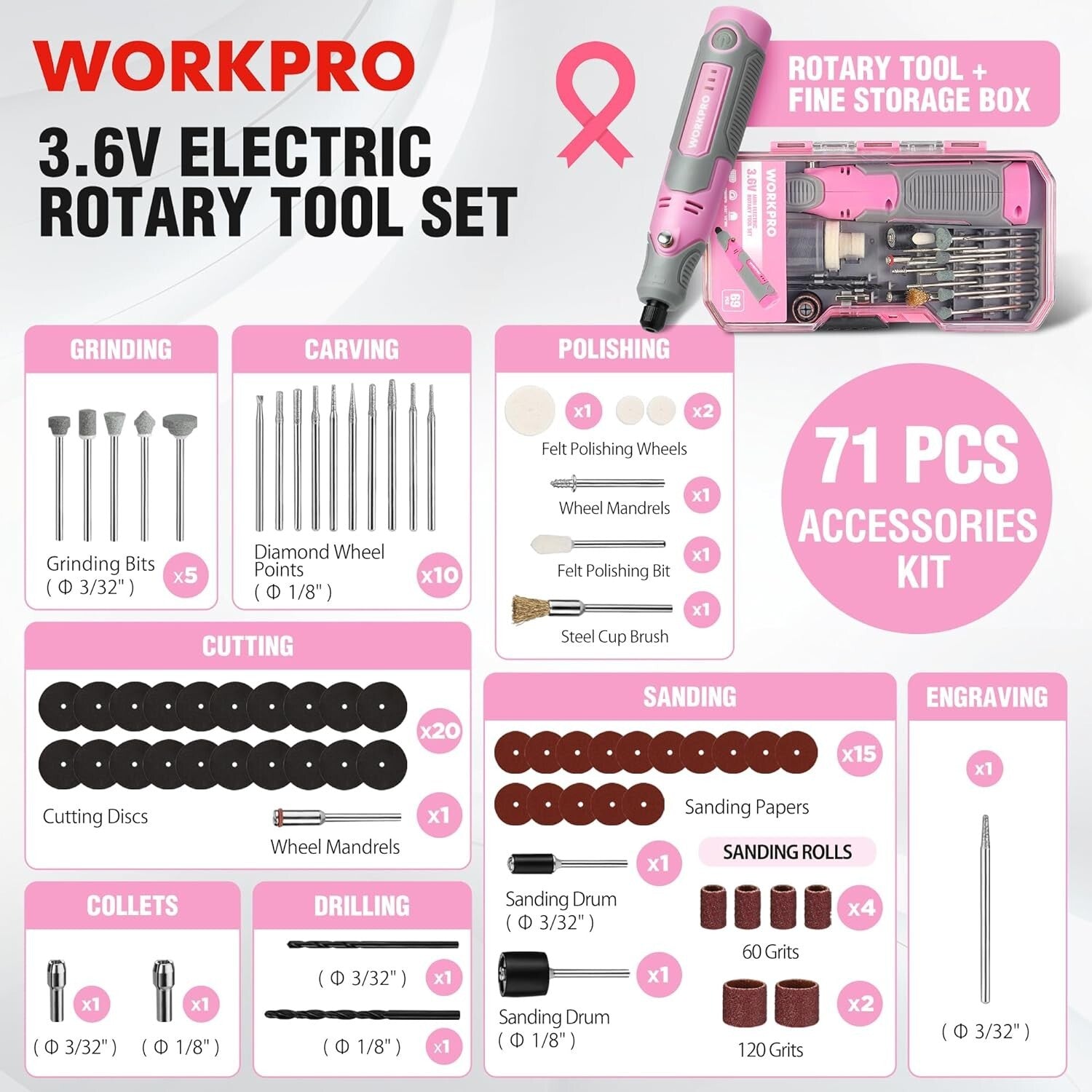 WORKPRO Cordless Rotary Tool Kit by WORKPRO