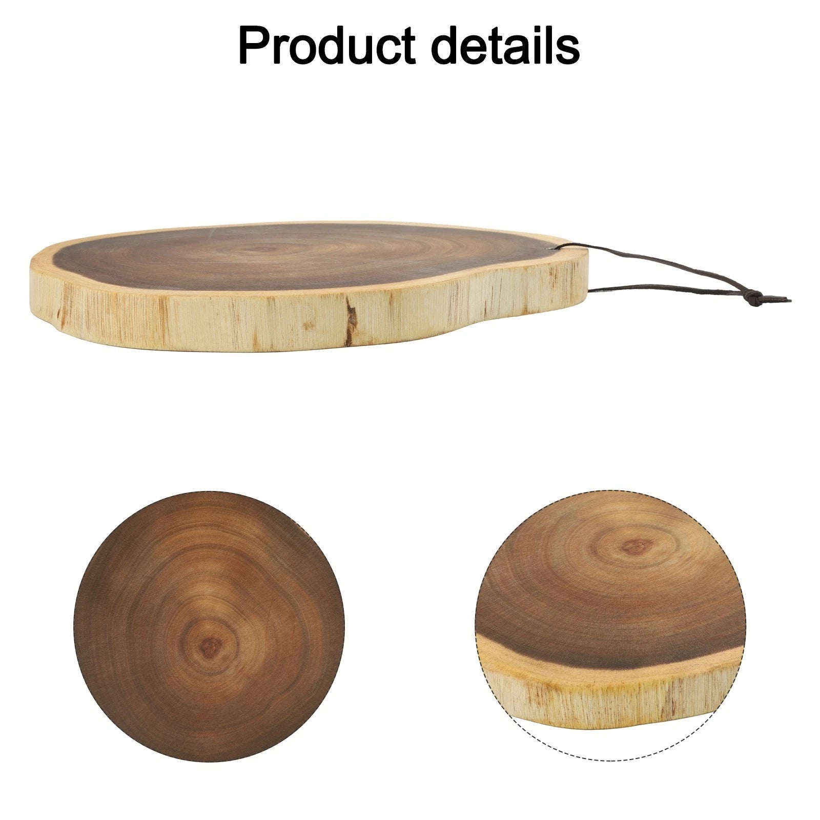 Natural Wood Cutting Board Irregular Round Shape For Bread Fruit And