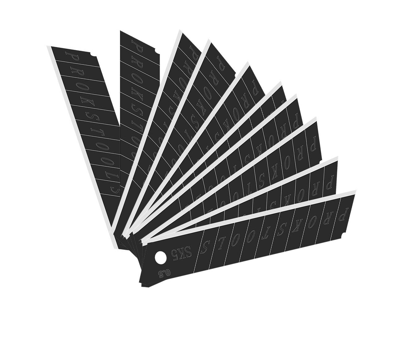 20pc Black 18mm 0.6mmT SK5 Snap-off Retractable Replacement Utility