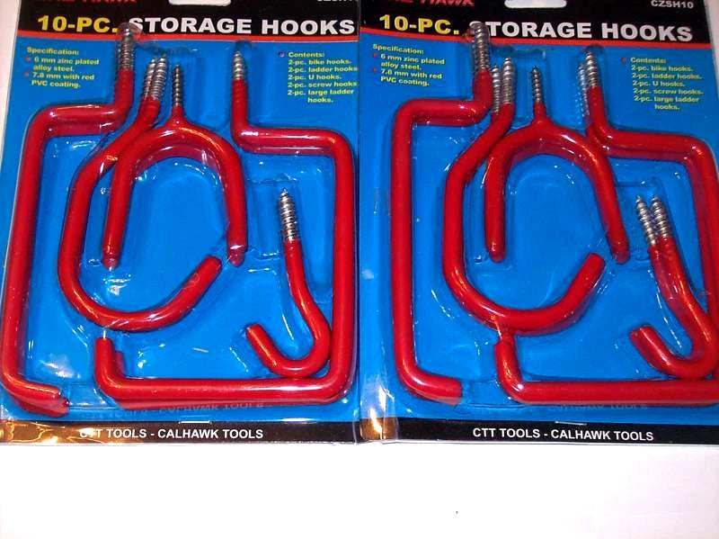 20 Bike Ladder Storage Hooks Shed Garage Screw Pvc