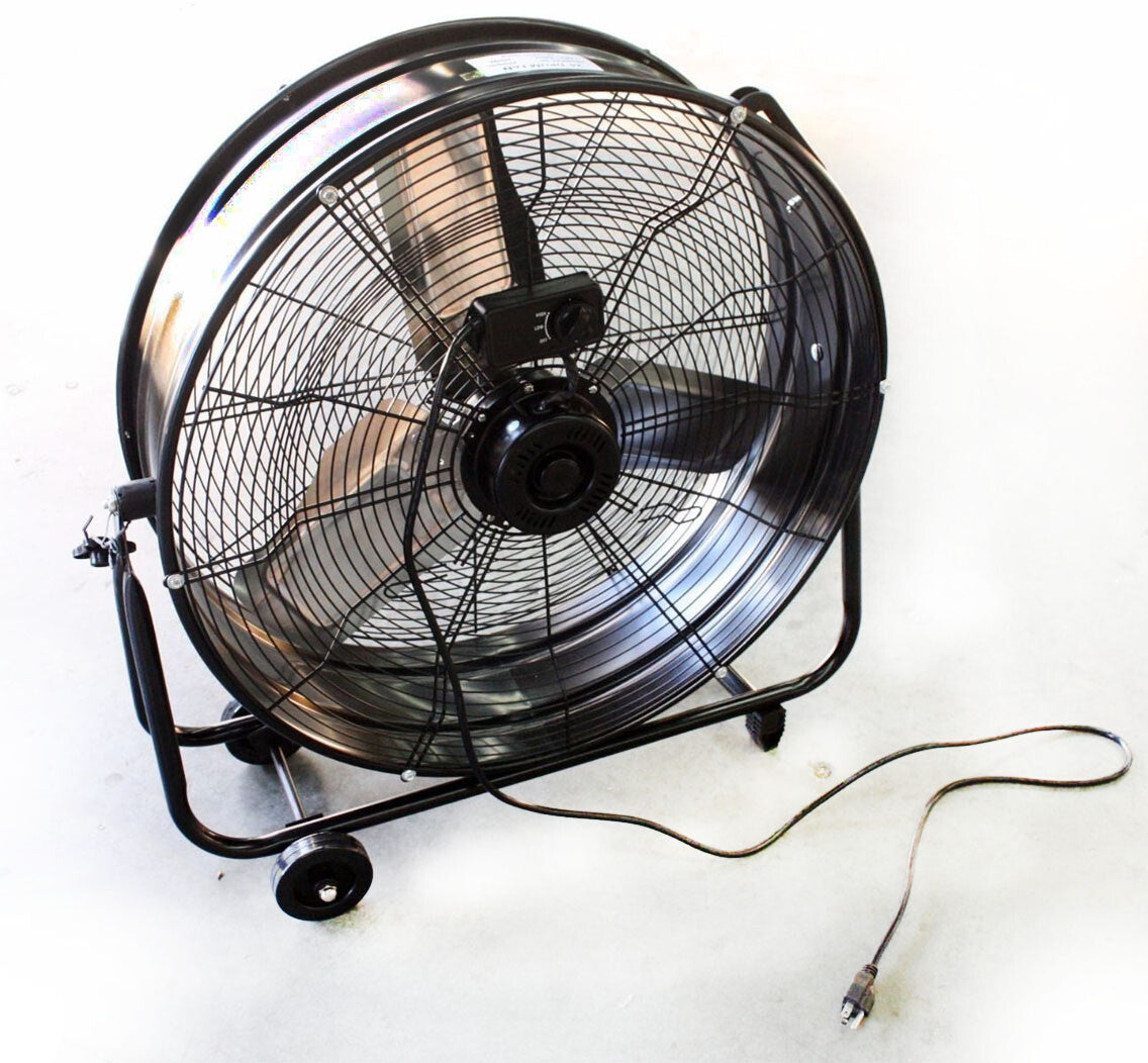 24" 2 Speed High Velocity Tilt Blower Floor Drum Fan 4 Factory Warehouse Garage
