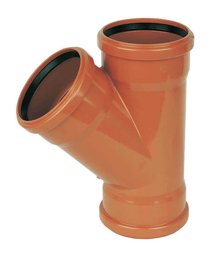 Floplast 110mm Underground 45° Branch Junction Brown