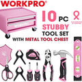 WORKPRO Beginner Tool Set 12-In Steel Tool Box Mini 10PCS Small