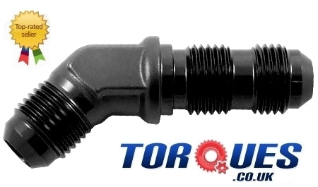An -8 (an8 an 08 8an) 45 Degree Bulkhead Fitting Black