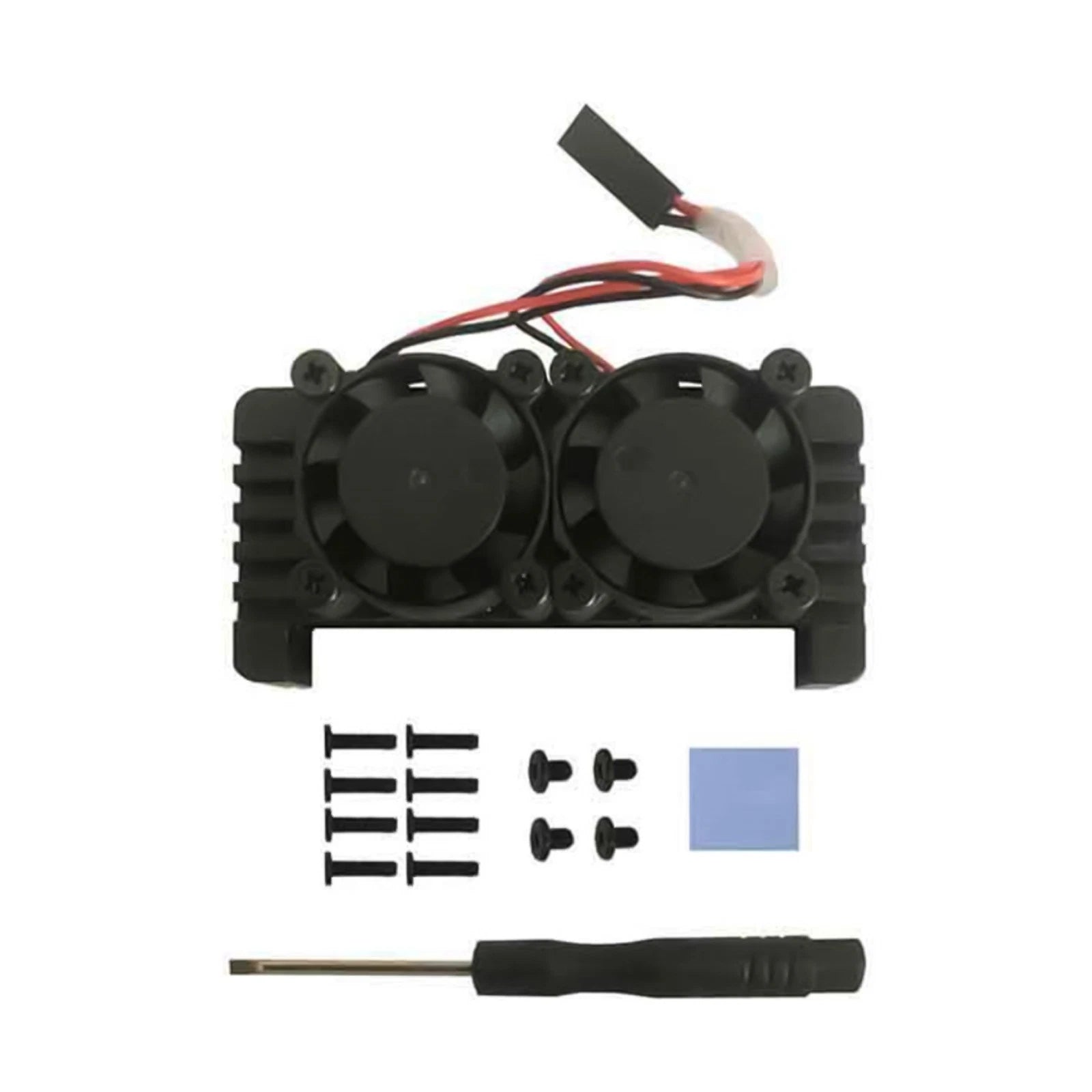 Dual Fans Open Case Aluminum Heatsink Shell Kit For Raspberry Pi Zero