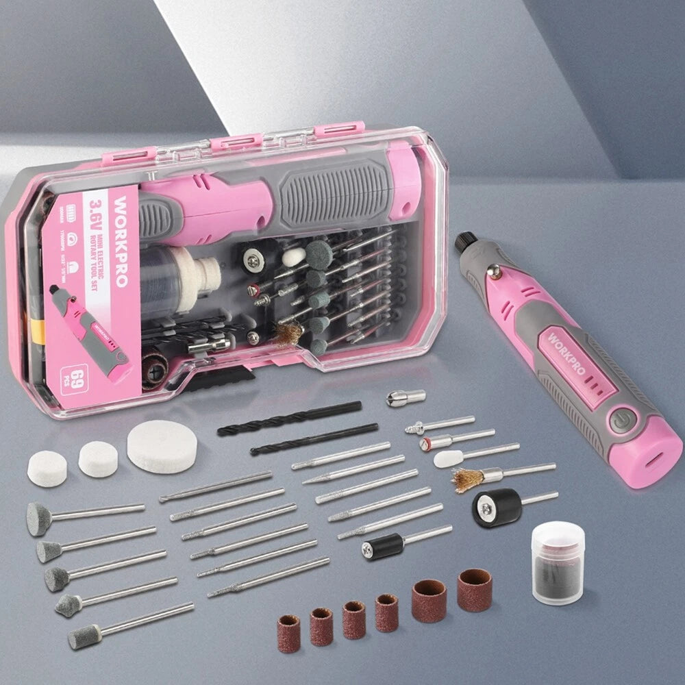 Workpro Cordless Rechargeable Rotary Tool Kit Accessories 3 Variable