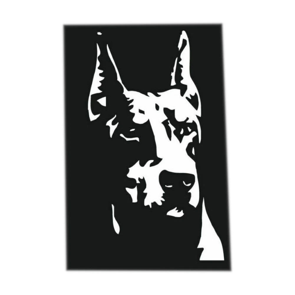 Pet Love Dog Bumper Doberman Vinyl Die Cut Decal Window Car Laptop
