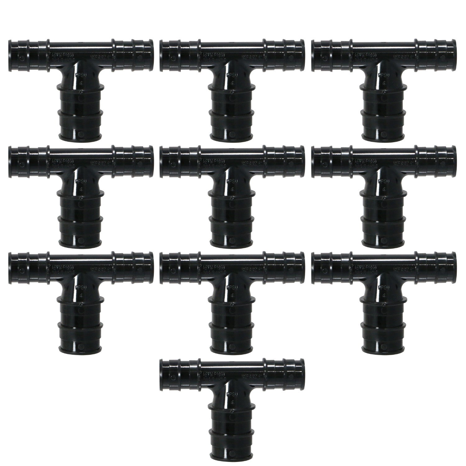 XFITTING 1/2" x 1/2" x 3/4" Pex A Tee - 10 Pack