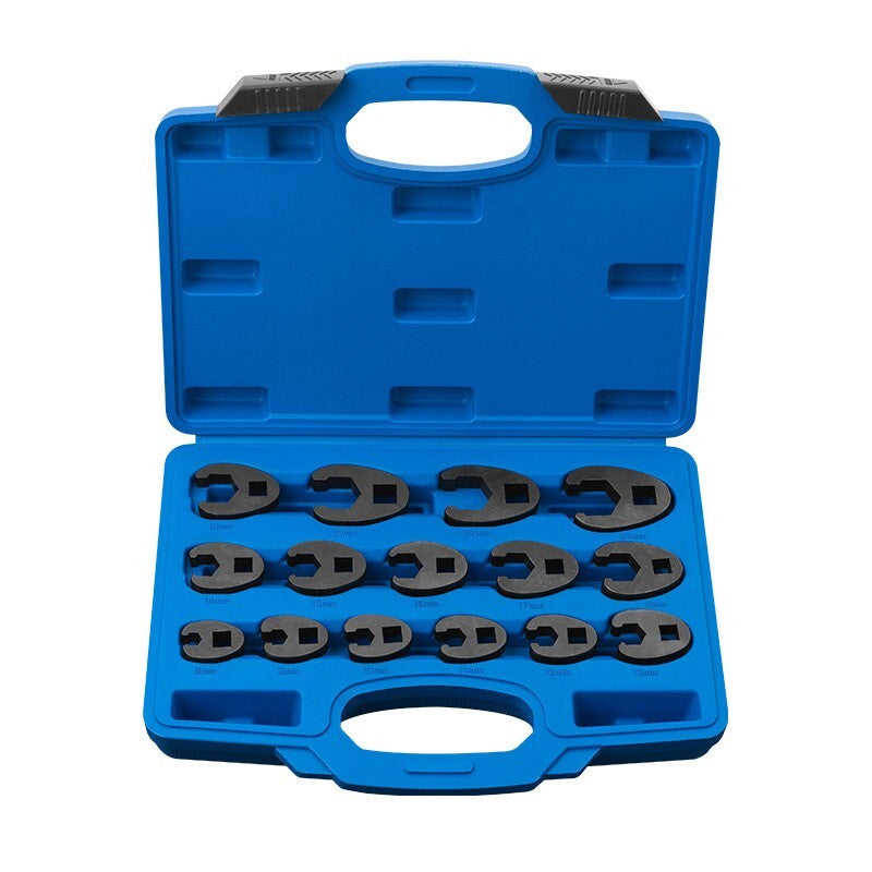 8-24mm 15pc Metric 3/8"-1/2" Dr. Cr-Mo Crowfoot Flare Nut Wrench Set