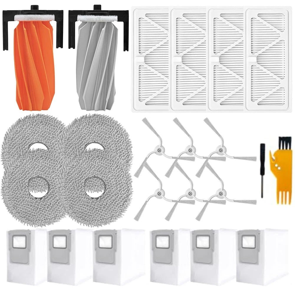 Main Brush 6 Side Brushes 4 Filters 4 Mop Pads Kit For Dji For Romo S