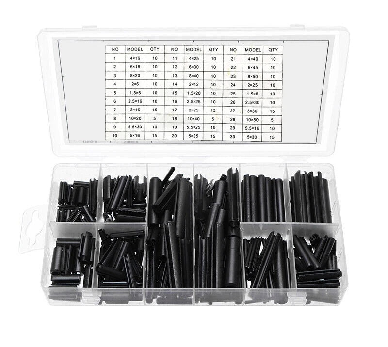 315pc Roll Pin Assortment Slotted Spring Pins Dowel Tension Pin M1.5-M10 Metric