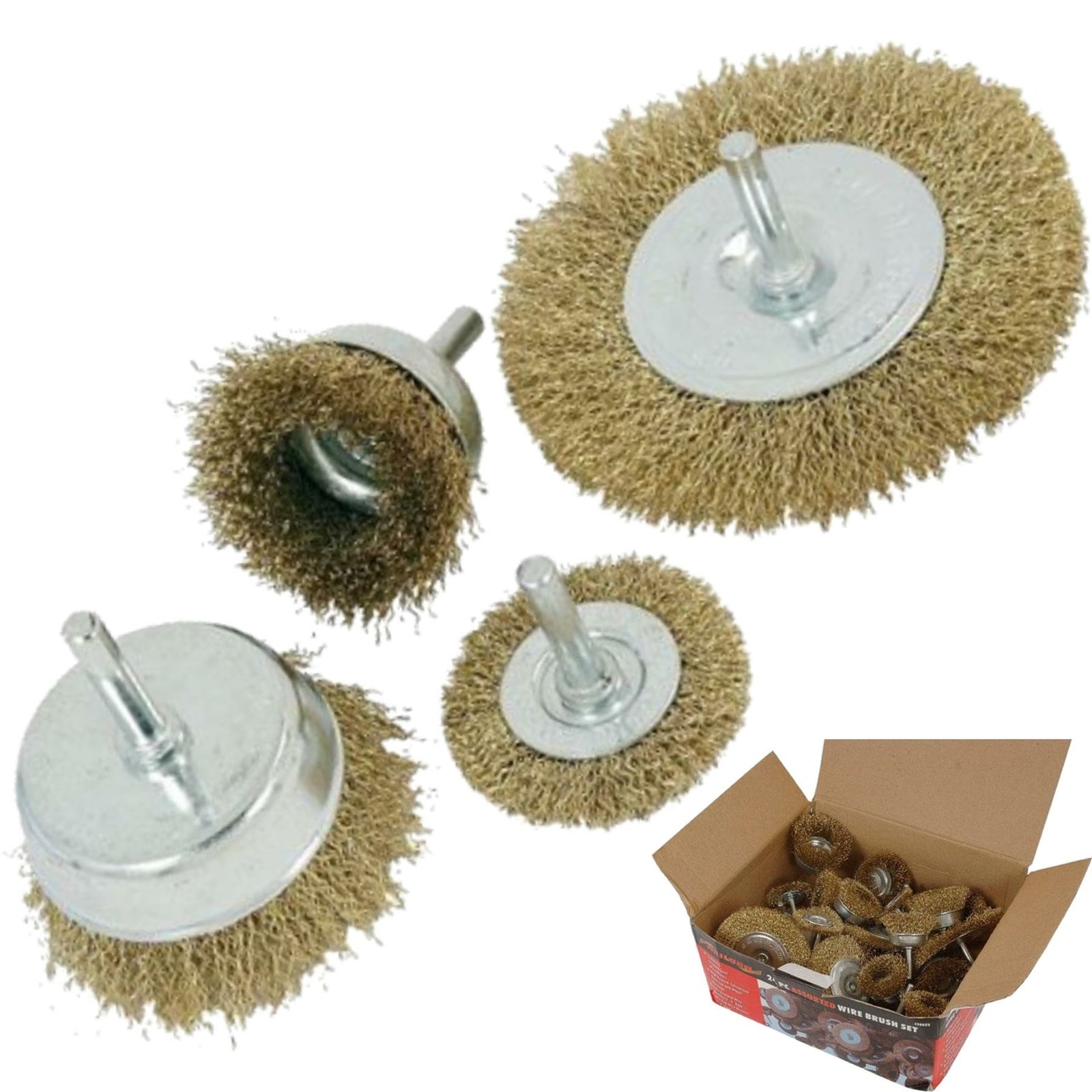Neilsen 24pc Steel Wire Cup Wheel Brush Set