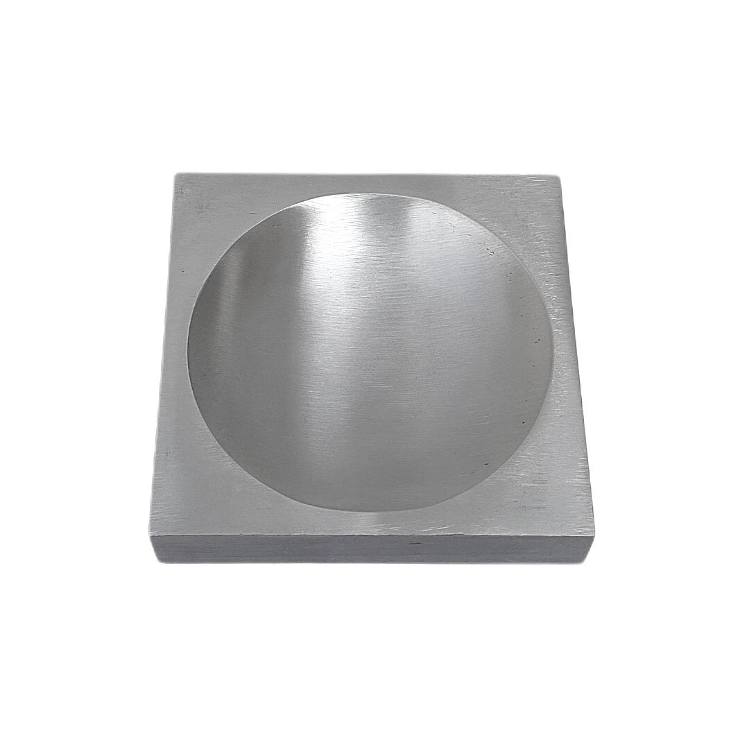 4" X 4" X 3/4" Steel Bench Block With Depression Groove - Jewelry