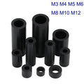 20 Pcs Black Nylon ABS Round Non-Threaded Column Stando