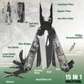 15-in-1 Multi Tool Pocket Knife Stainless Steel Multitool Plier