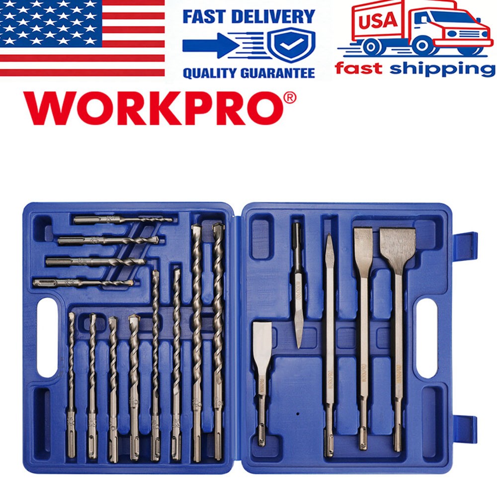 WORKPRO 17-Piece SDS-Plus Hammer Drill Bit Set by WORKPRO