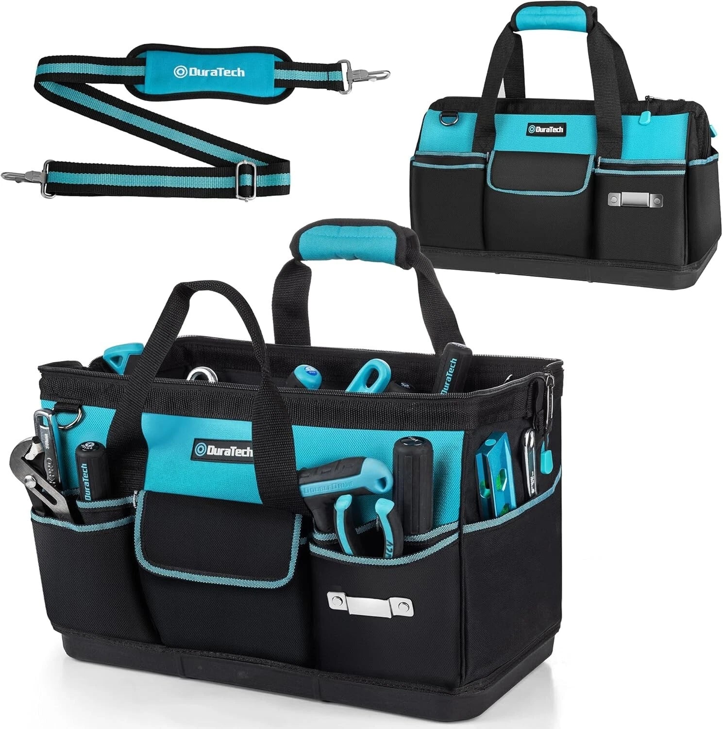 Duratech 18-inch Large Tool Bag W/waterproof Hard Bottom Heavy Duty