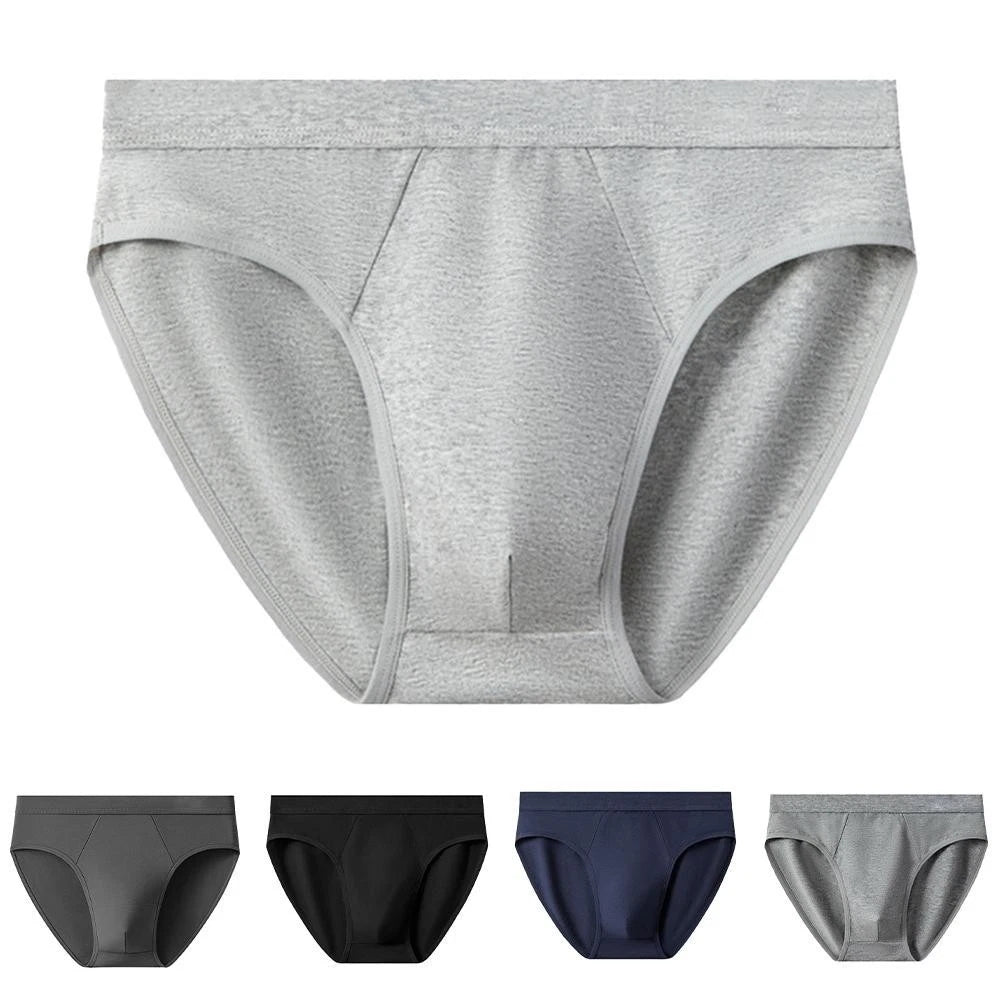 Men's Cotton Pouch Underwear Solid Color Breathable Briefs For Comfort