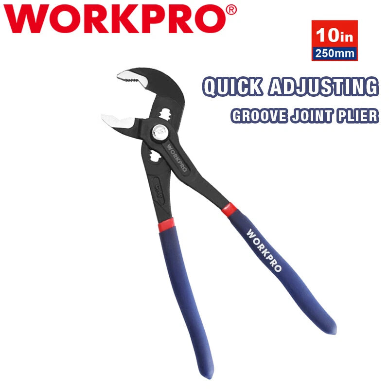 WORKPRO 9-1/2" Groove Joint Pliers Fast Adjusting Tongue Groove Water Pump Plier