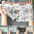 Stylish Men's Mesh Trunks Underwear With Printed Design And