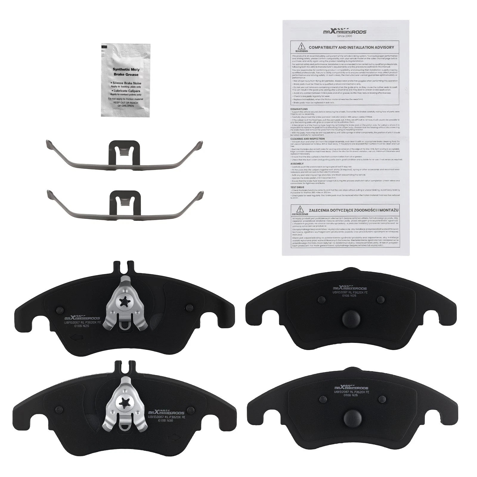 Front Brake Pads Set for Mercedes-Benz C250/C300/CLS4<wbr/>00/SLC300/SLK2<wbr/>50/SLK300