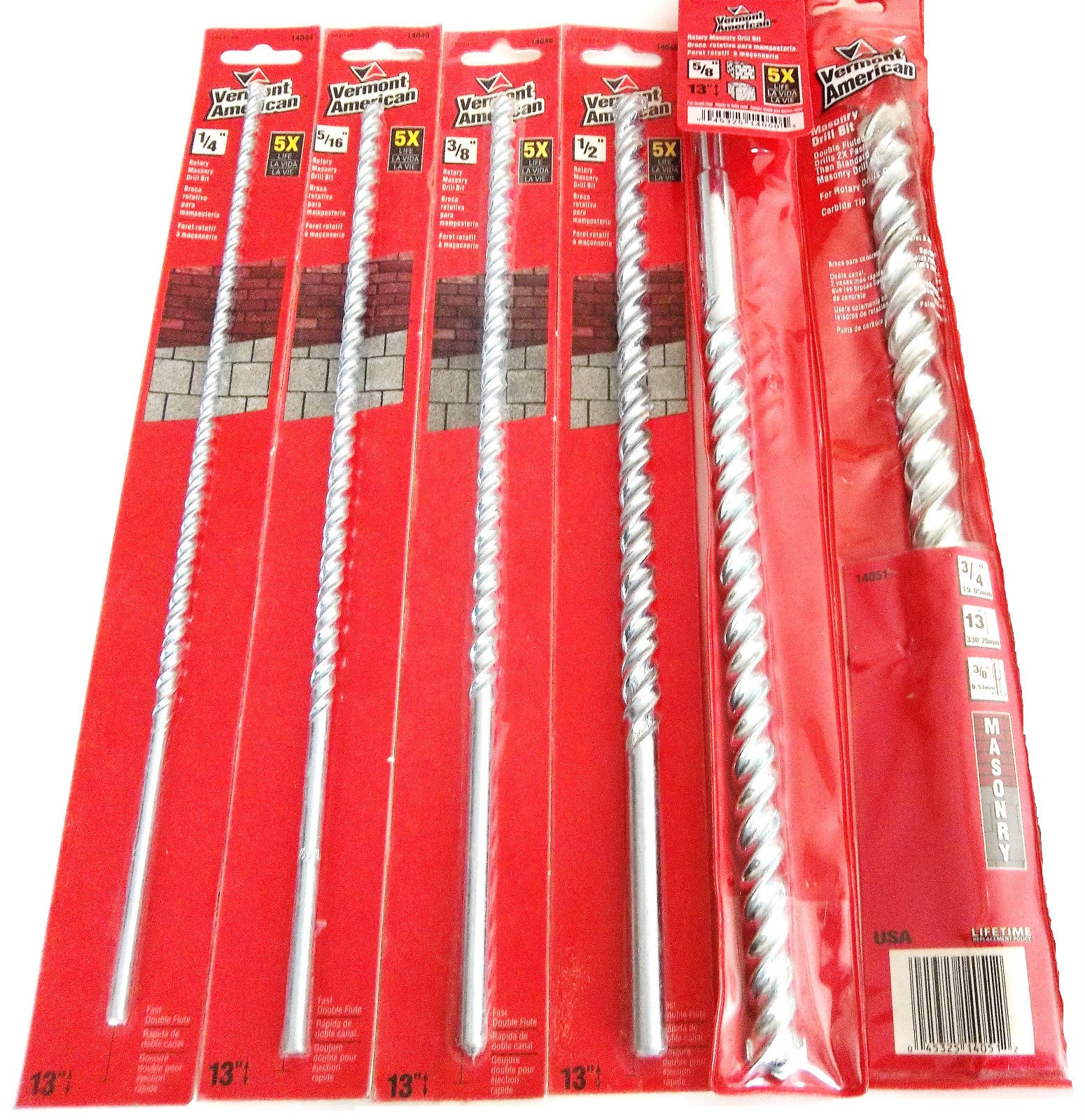 6pc VERMONT AMERICAN BY BOSCH 13" CARBIDE TIPPED ROTARY