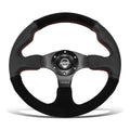 Nrg 320MM 6-Hole Racing Steering Wheel Black Suede Leather Grip Red